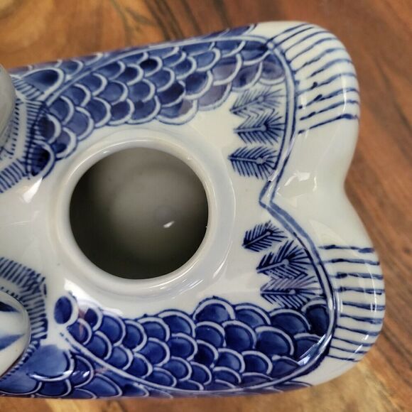 Chinese Joined Pair of Ducks Water Dropper Blue White Ceramic China - Picture 10 of 16